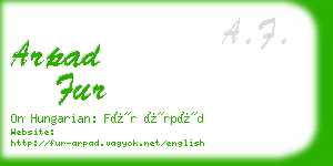 arpad fur business card